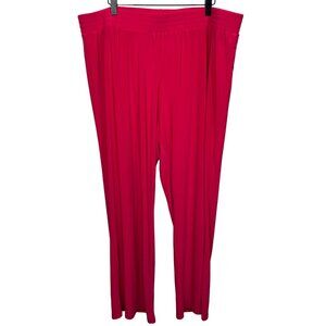Ellen Weaver Plus Size 3X Pink Pull On Wide Leg Pants